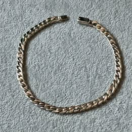 PULSERA CUBANA CON BROCHE DE CAJA 21CM, PLATA .925