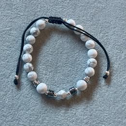 PULSERA AJUSTABLE CON PIEDRA JAULITA Y EMATITE, PLATA .925