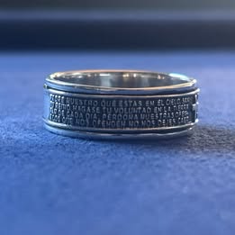 ANILLO GIRATORIO DEL PADRE NUESTRO, ELIGEN TALLA 10,11,12,13 Plata .925