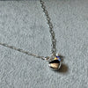 COLLAR PAPER CLIP Y DIJE DE CORAZON BOMBEADO