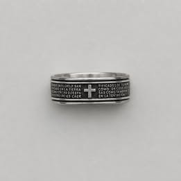 ANILLO GIRATORIO DEL PADRE NUESTRO, ELIGEN TALLA 10,11,12,13 Plata .925