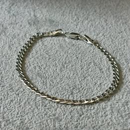 PULSERA CUBANA 20CM, PLATA .925