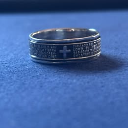 ANILLO GIRATORIO DEL PADRE NUESTRO, ELIGEN TALLA 10,11,12,13 Plata .925