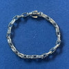 PULSERA INSP. MONACO CHAIN ESLAVON ONIX TALLA 19CM/7.5" CON BAÑO DE RODIO, PLATA