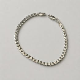 PULSERA CUBANA 18CM, PLATA .925