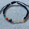 PULSERA CAUCHO CON PLACA 3 LINEAS, PLATA .925
