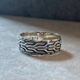 Anillo trensado numbero 11 y #12 plata .925