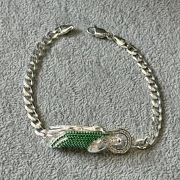 ESCLAVA DE SAN JUDAS CON CADENA CUBANA 20CM, PLATA .925
