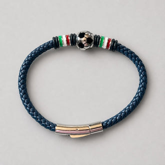 Pulsera mundial de piel and stainless steel color Navy Blue(3), Red (9) Dark Brown/Black (20) Orange (1)
