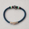 Pulsera mundial de piel and stainless steel color Navy Blue(3), Red (9) Dark Brown/Black (20) Orange (1)