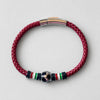 Pulsera mundial de piel and stainless steel color Navy Blue(3), Red (9) Dark Brown/Black (20) Orange (1)