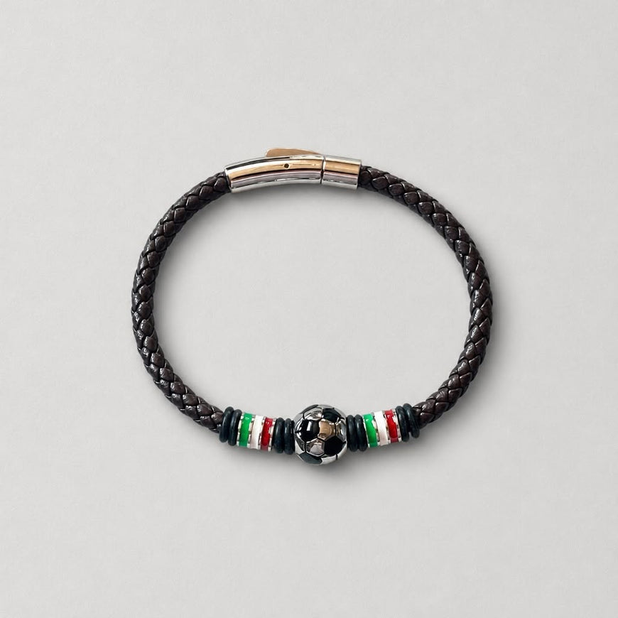 Pulsera mundial de piel and stainless steel color Navy Blue(3), Red (9) Dark Brown/Black (20) Orange (1)