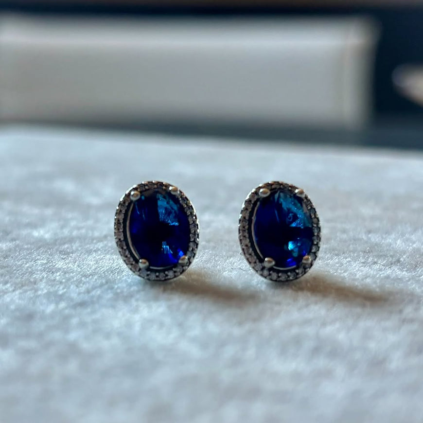 Aretes De piedra natural Azul Marino