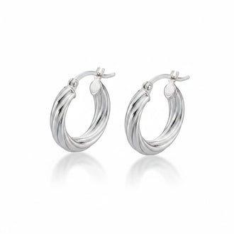 Arracada Chunky Torzida, Plata .925