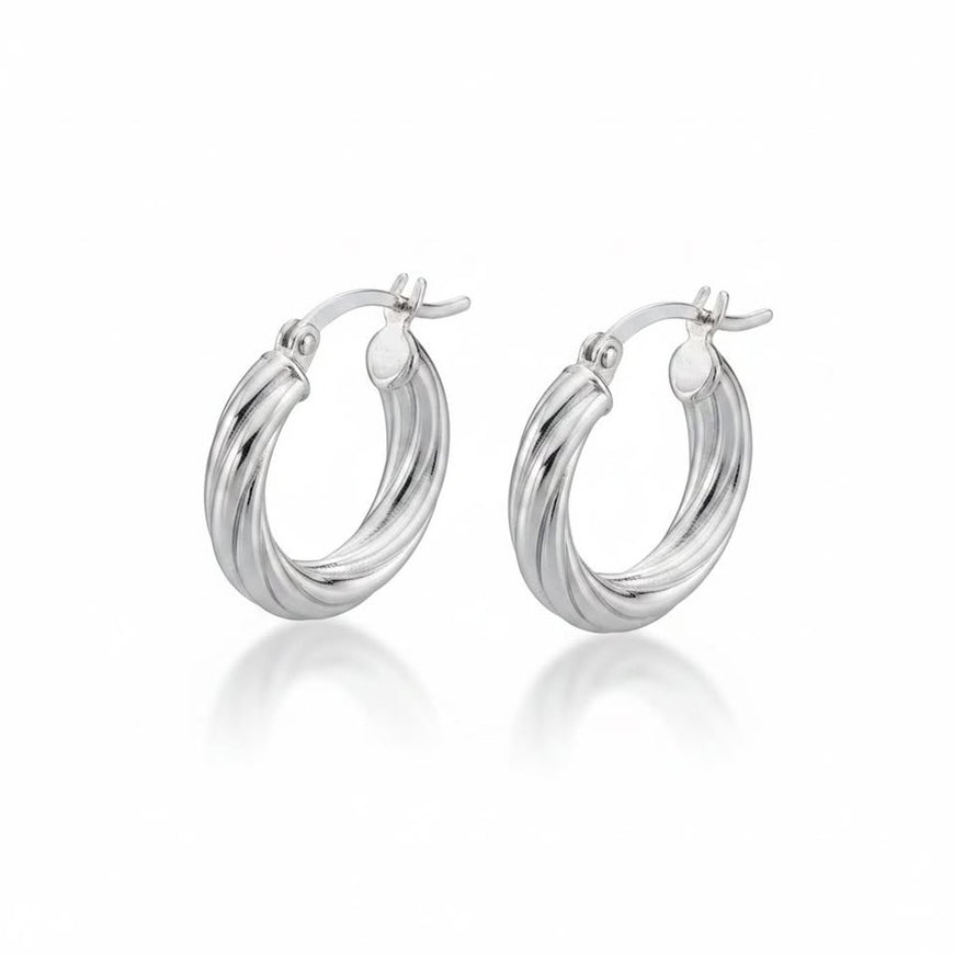 Arracada Chunky Torzida, Plata .925
