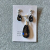 Set Dije y Aretes Plata y cristal negro