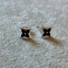 ARETE COLOR NEGRO, PLATA .925