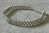Pulsera tejida con bolitas lisas, Plata .925