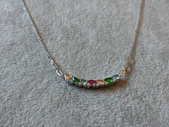 COLLAR DE PIERDAS NATURALES, BAÑO DE RODIO, PLATA .925