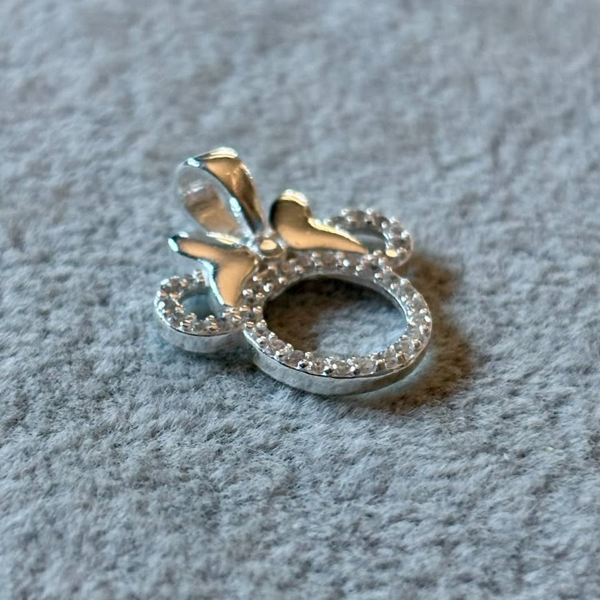 DIJE SILUETA DE MINI CON CIRCONIA, PLATA .925