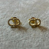 Arete con circonias CD, Bano de oro, Plata .925
