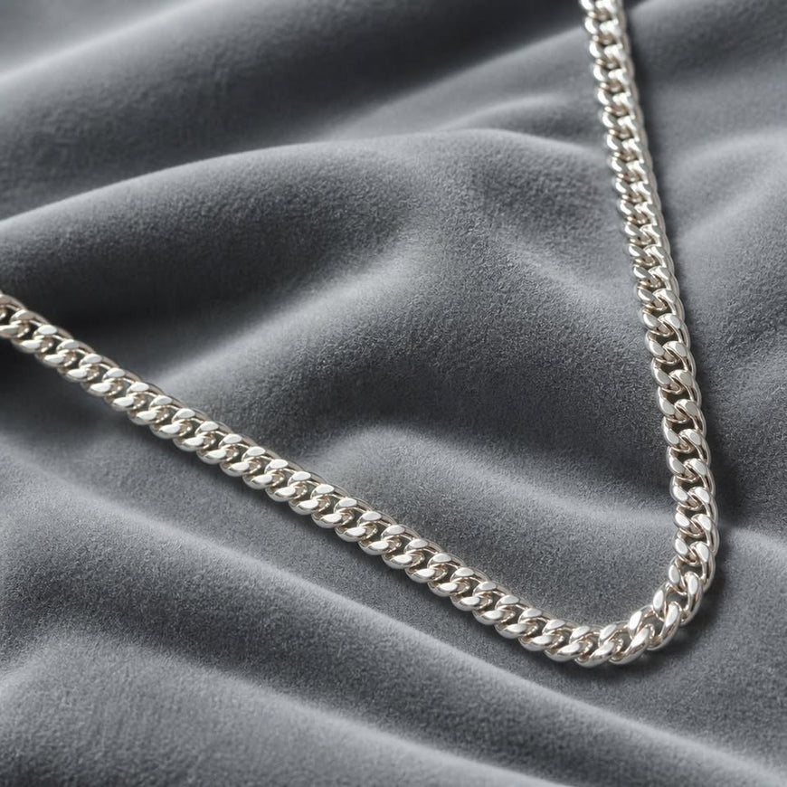 Collar Plata.925 de Cadena Cubana