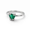 Anillo Verde Montadura oso, Tallas 6,7,8,9, bano de rodia. Plata .925.