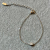 Pulsera con oso madre perla, bano de rodio, plata .925