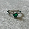 Anillo Verde Montadura oso, Tallas 6,7,8,9, bano de rodia. Plata .925.