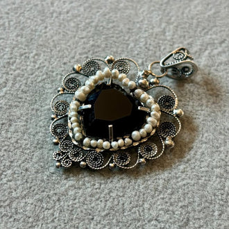 Dije Filigrana, Plata .925 color negro