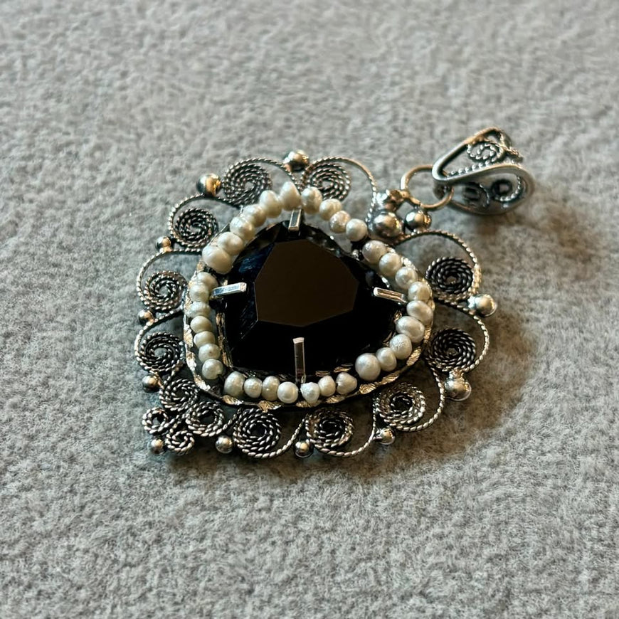Dije Filigrana, Plata .925 color negro