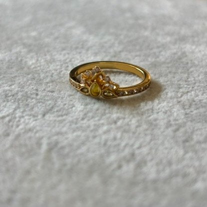 Anillo de Princessa Tiana Dorado, Talla 5,6,7,8,9, Plata .925 (Copy)