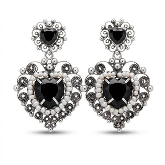 Arete Filigrana, Plata .925 color negro