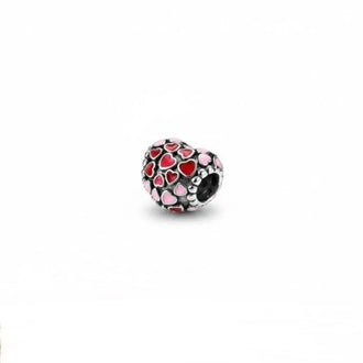 Charm corazon rojo y rosa