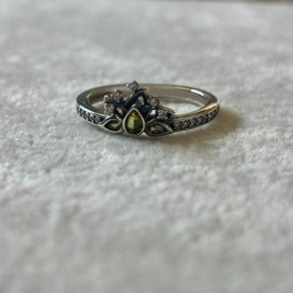 Anillo de Princessa Tiana Plateado, Talla 5,6,7,8,9, Plata .925