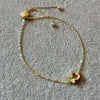 Pulsera ajustable con oso y bolita multicolor con bano de oro, Plata .925.