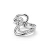 Anillo de Ola con circonias, Talla 7 Plata .925