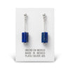 Arretes con tubito liso y piedra natural, Plata .925, color verde o azul