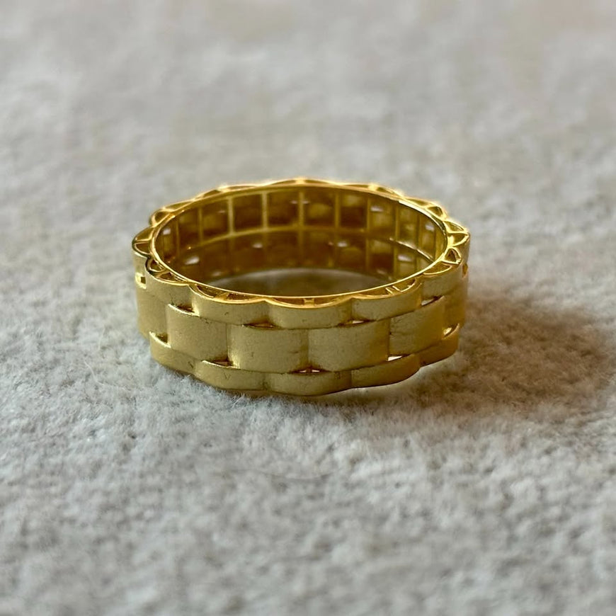 Anillo con bano de oro, Tallas 8,9, Plata .925.