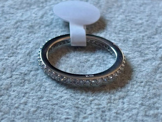 ANILLO CHURUMBELA BLANCA, ELIGEN TALLA 7,9, BAÑO DE RODIO, PLATA .925