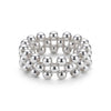 Anillo tejido con bolitas lisas, Talla 6,7,8,9,10, Plata .925