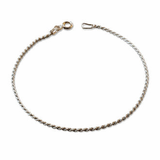Pulsera Torzal 18CM, Bano de Rodio, Plata .925