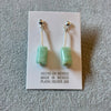Arretes con tubito liso y piedra natural, Plata .925, color verde o azul