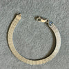 Pulsera Planchada Doble Vista 19cm, Plata .925