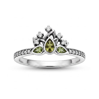 Anillo de Princessa Tiana Plateado, Talla 5,6,7,8,9, Plata .925