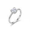 Anillo con circonia forma de corazon montadura oso Talla 6,7,8,9, Plata .925