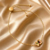Pulsera ajustable con oso y bolita multicolor con bano de oro, Plata .925.