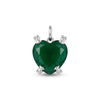 Dije de corazon verde, Montadura oso, bano de rodio, Plata .925