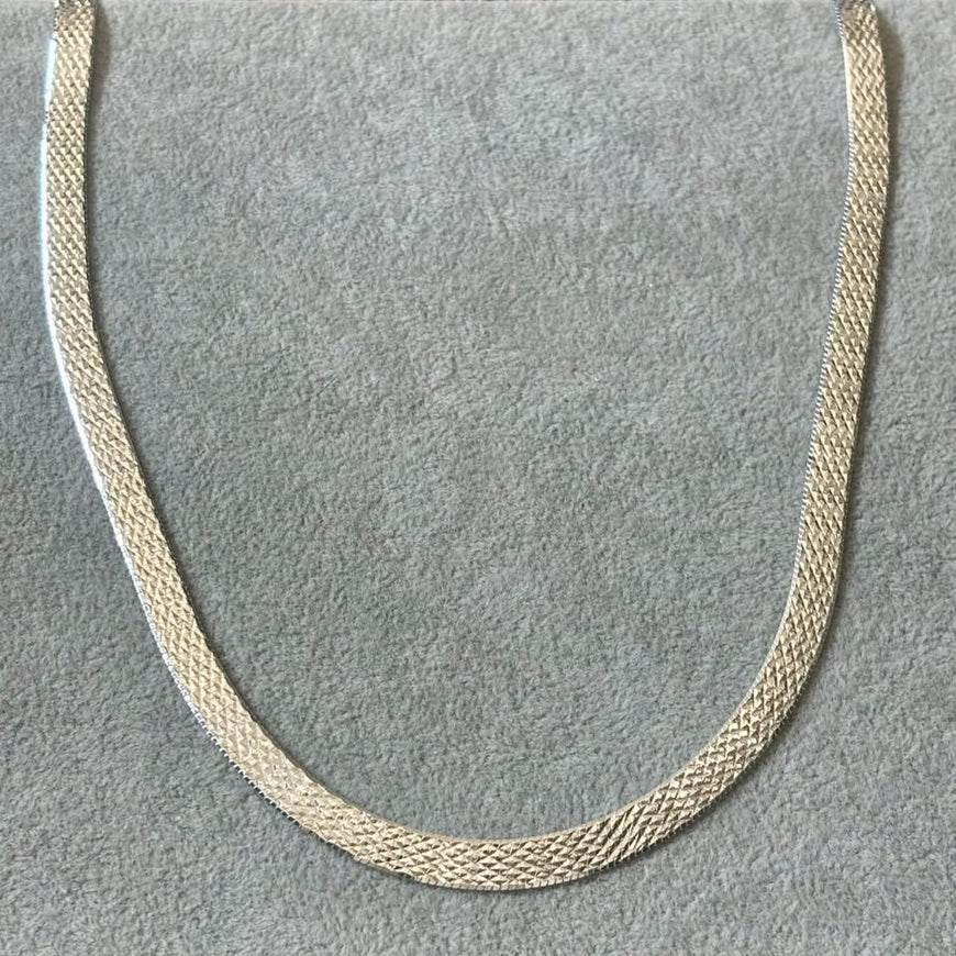 Collar Planchado Doble Vista 45cm, Plata .925