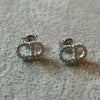 Arete con circonias CD, Bano de rodio, Plata .925